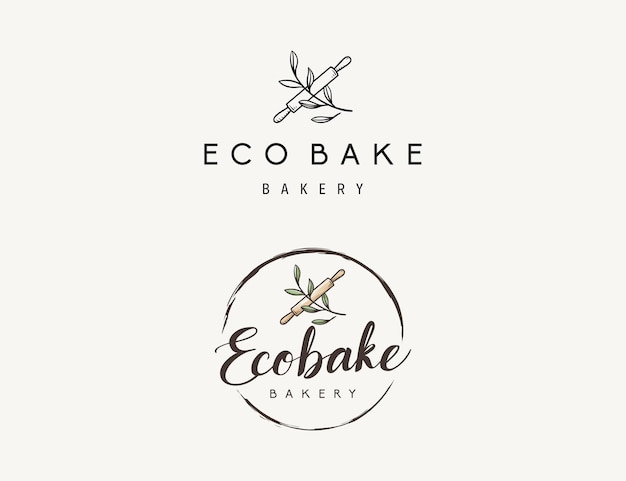 Набор шаблонов логотипа пекарни / органическая пекарня