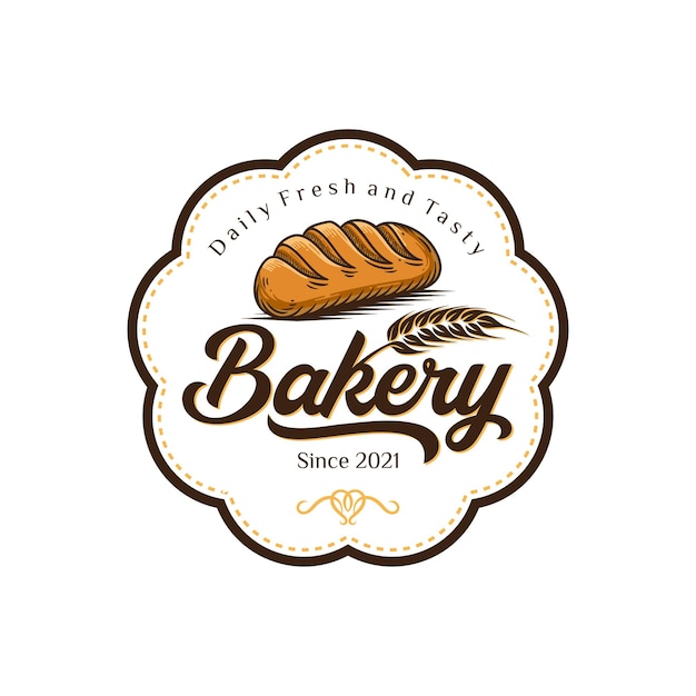 Vettore modello logo panetteria baker