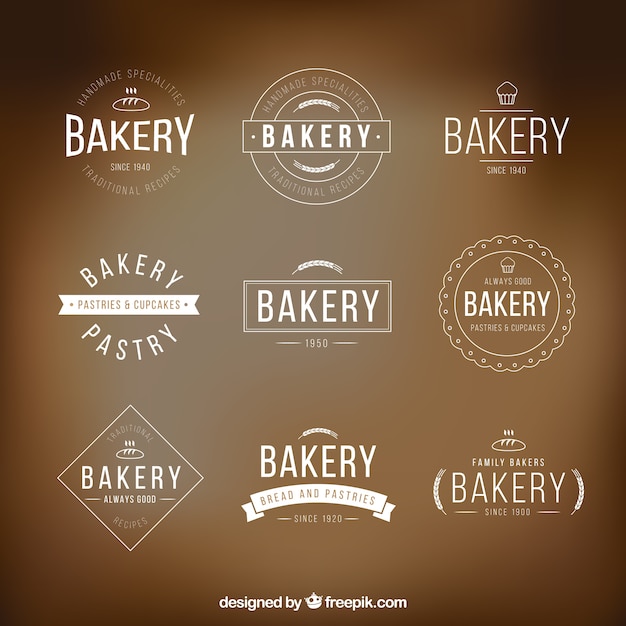 Vector bakery logo templates pack