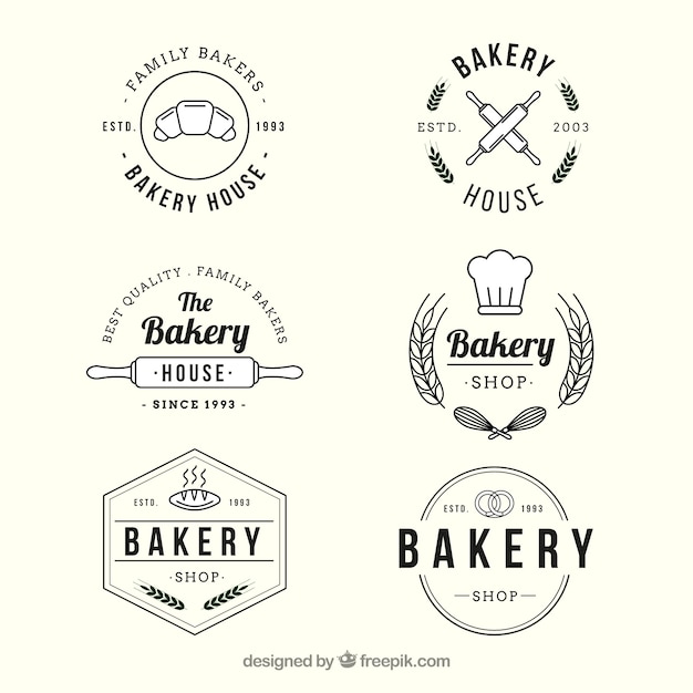 Bakery logos collection in vintage style