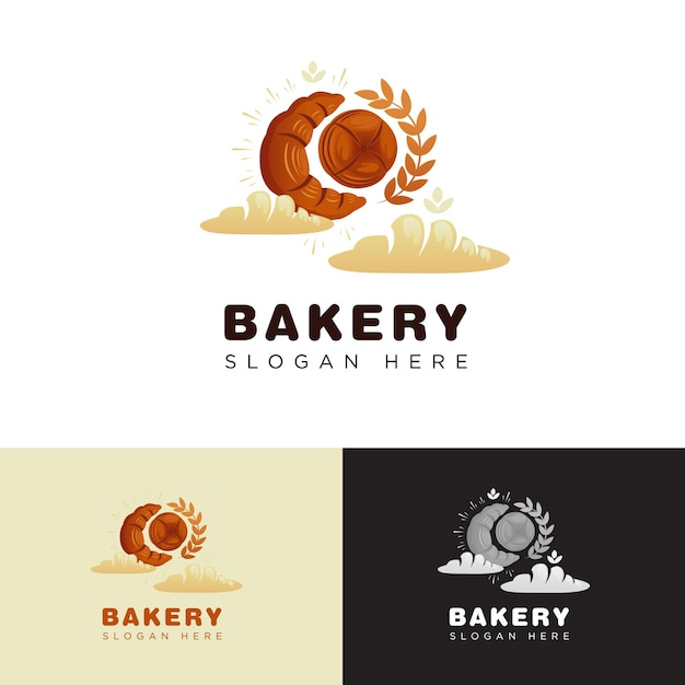 Bakery Moon Clouds Logo illustration Cute Fun Brown Color This logo is very suitable for your brand