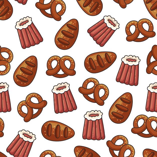 Bakery pastry cookie cake seamless wrapping pattern cover concept graphic design cartoon