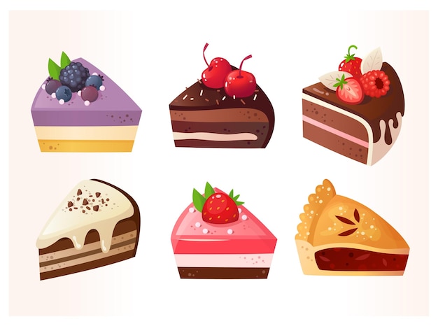 Bakery and pastry desserts with chocolate vanilla and strawberry flavours.