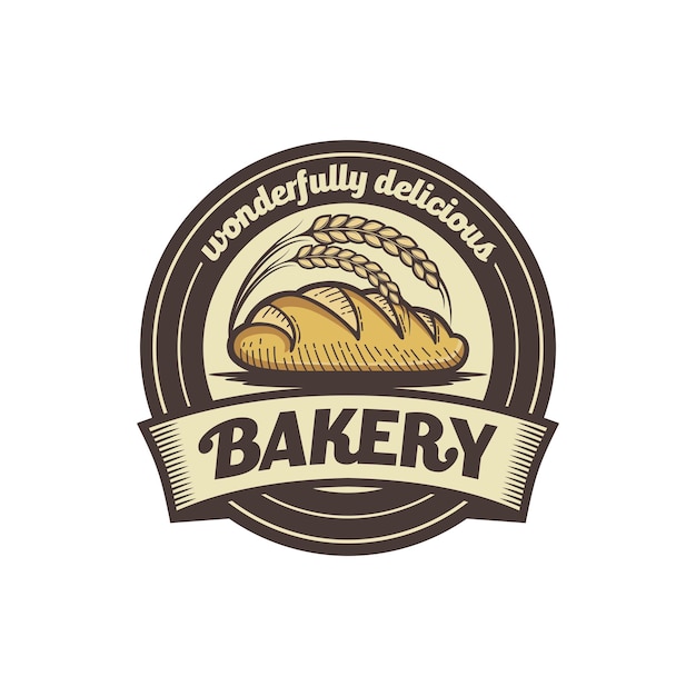 Bakery premium quality design logo cakes logo bread vector