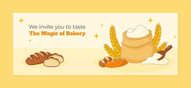 Vector bakery products facebook cover template