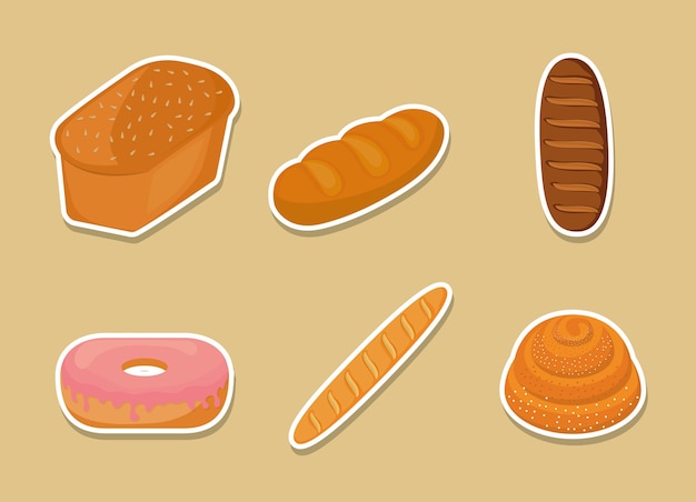 Bakery products related icons