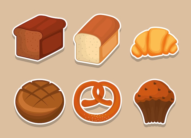 bakery products related icons