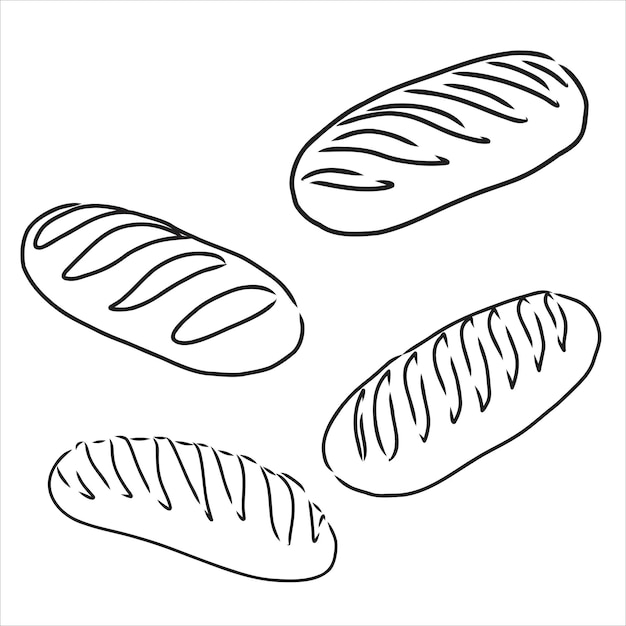 Bakery products set of vector sketches bakery products vector
