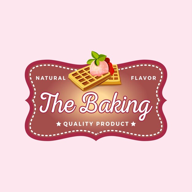 Vettore il logo vettoriale vintage di prodotti da forno di qualità