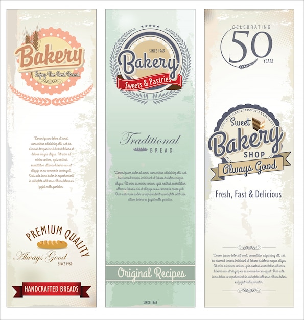 Vector bakery retro background