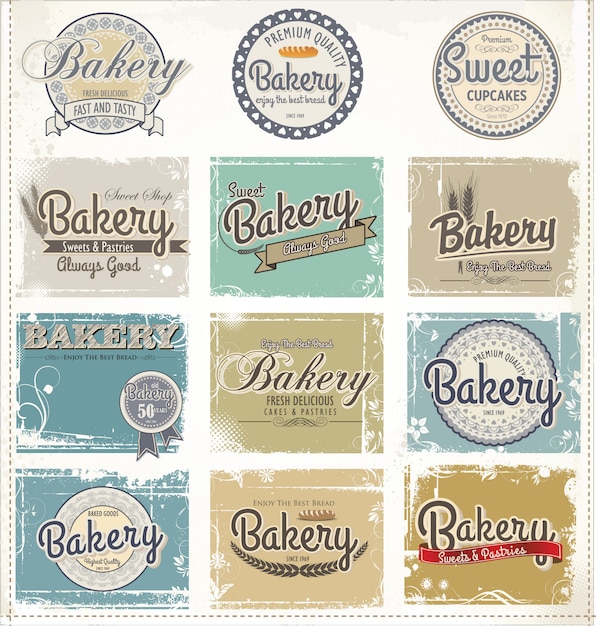 Bakery retro labels