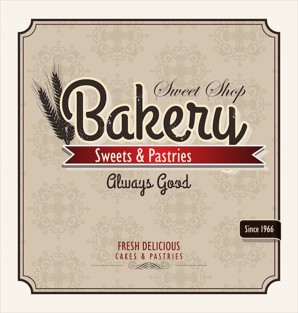 Vector bakery retro poster