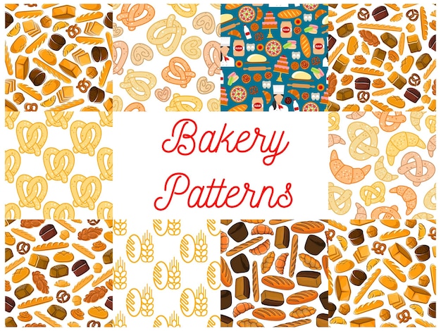 Vector bakery seamless pattern backgrounds