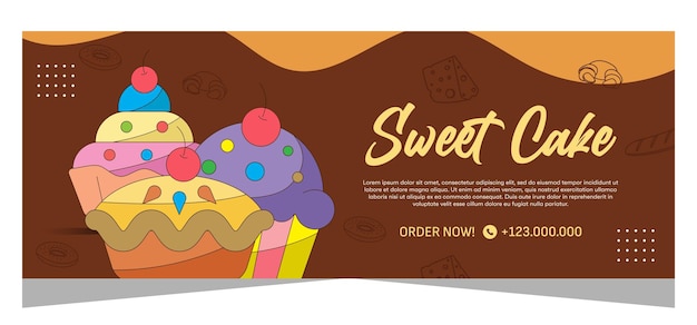 Vector bakery shop banner design template