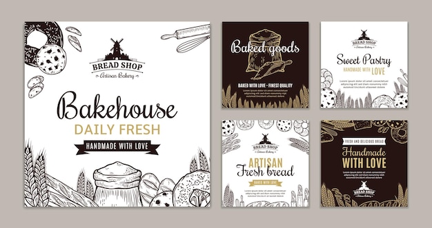 Bakery shop banner templates