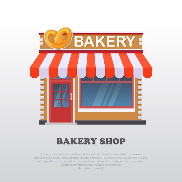 Bakery shop facade vector illustration Suitable for bakehouse design element