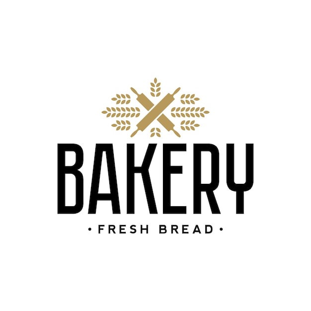 Пекарня с графическим логотипом и значком