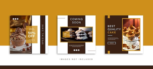 Vector bakery shop social media post template