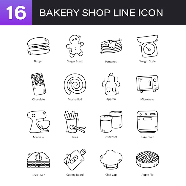 Bakery Shop Vector Line Icons Set 2