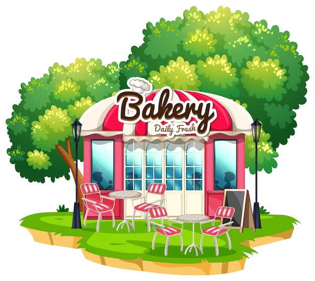 Bakery shop with dining tables