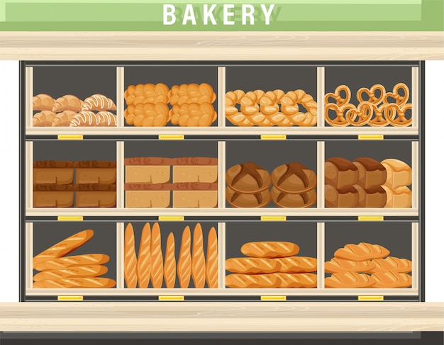 Vector bakery shopping stand