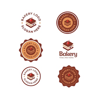 Set di logo semplice e carino da forno collezione premium