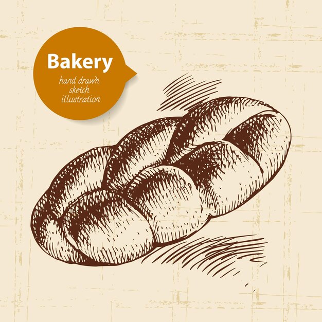 Vector bakery sketch background. vintage hand drawn illustration