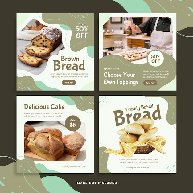 Vector bakery social media and instagram post