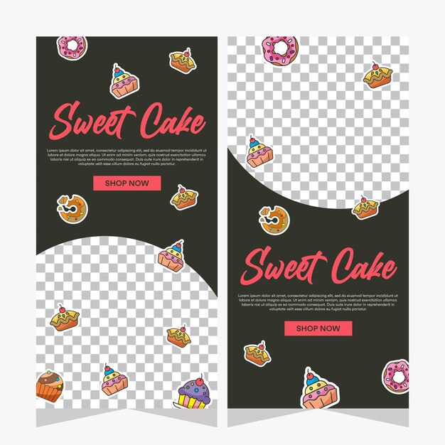 Vector bakery template vertical banner design