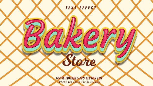 Bakery text effect design vector