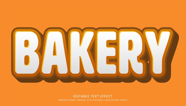 Вектор Шаблоны текстовых эффектов пекарни редактируемый дизайн для бизнес-логотипа и бренда