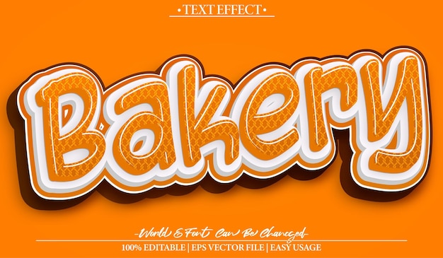 Bakery Vector Text Effect Editable Alphabet Bread Bake Bagel Cake