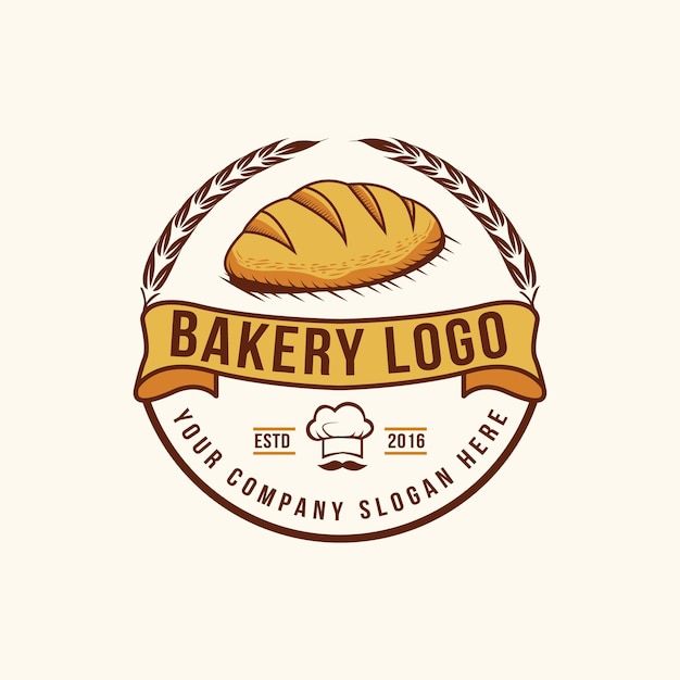 Bakery vintage style logo design template