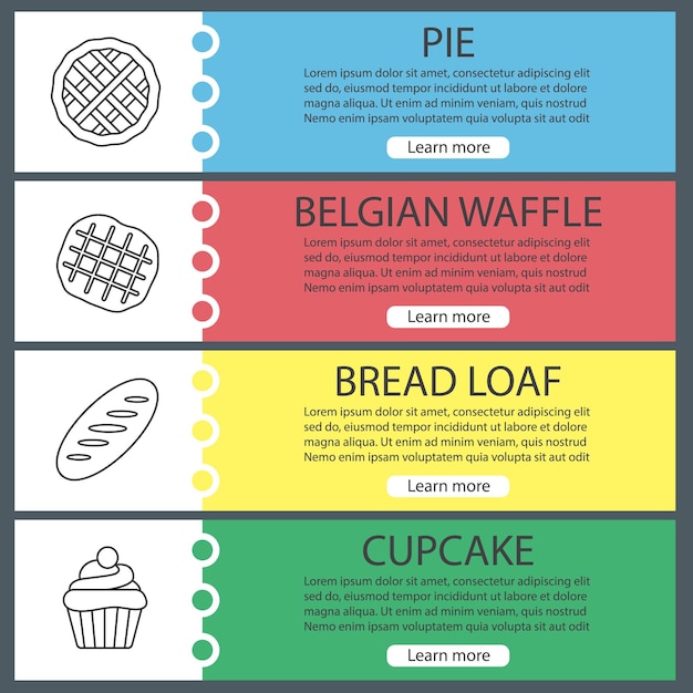 Bakery web banner templates set