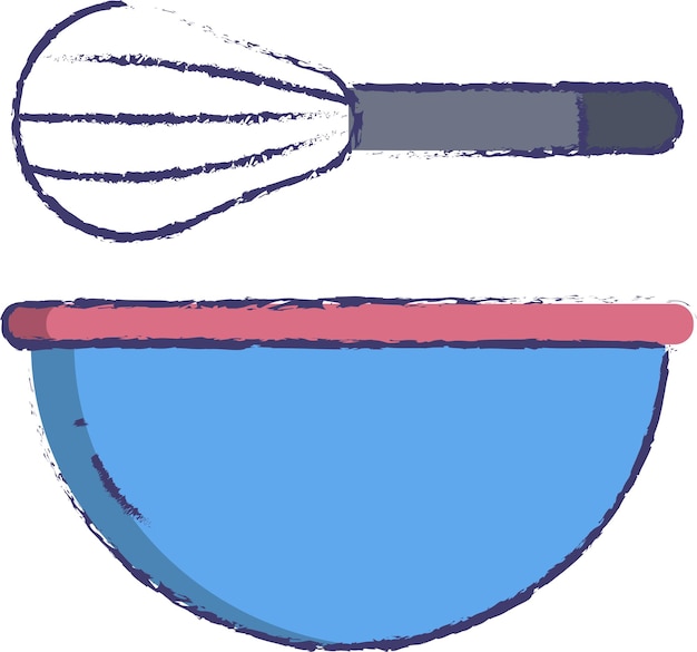 Vector baking bowl hand drawn vector illustration