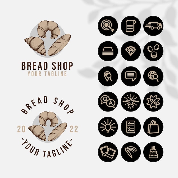 Vector baking bread logo for food restaurant and cafe template with icon