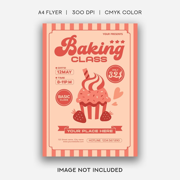 Vector baking class flyer template