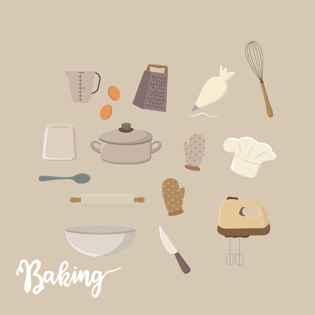 Vector baking clipart set