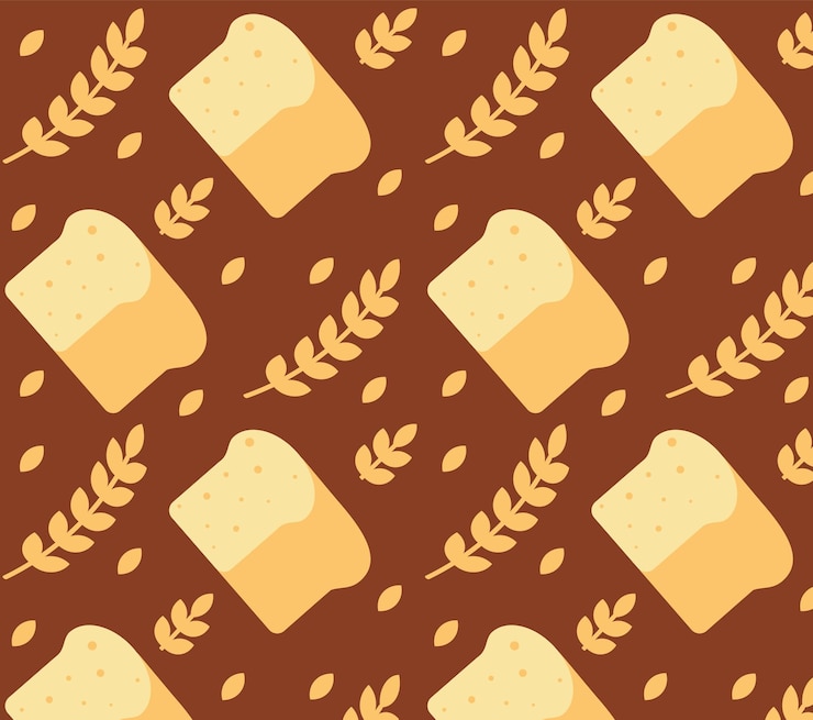 Vector baking and dessert in trendy geometric style seamless pattern with icons related to bakery cafe