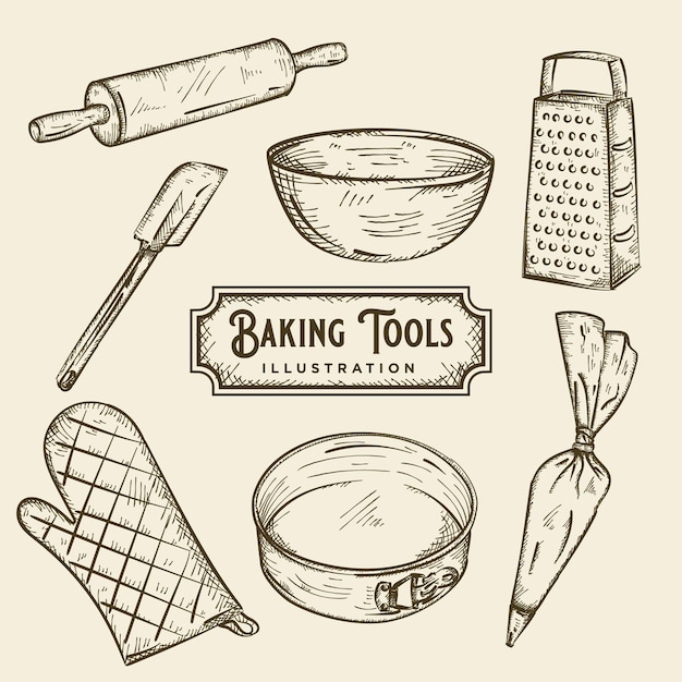 Vector baking tools illustration