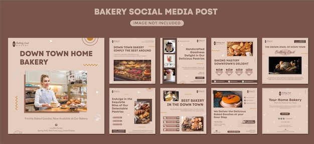 Bakkerij Advertentie en Social Media Post Design