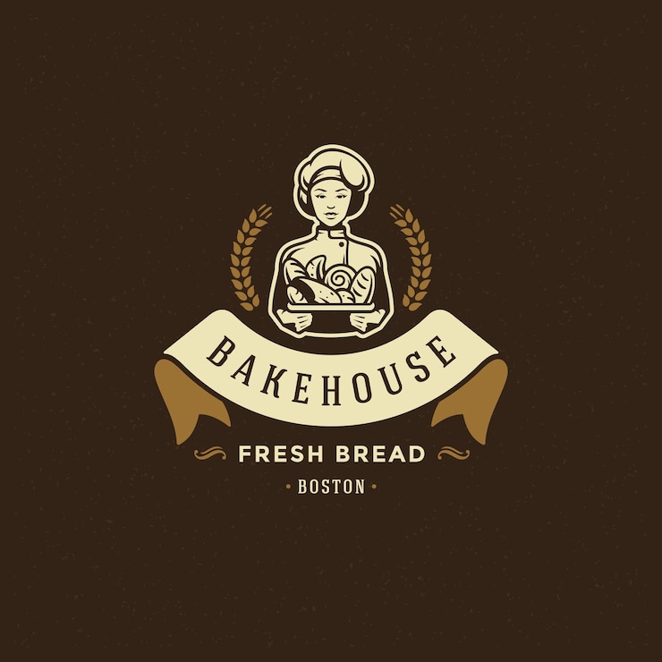 Vector bakkerij badge of label retro vectorillustratie