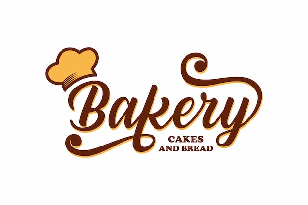 Bakkerij belettering en kalligrafie logo-ontwerp