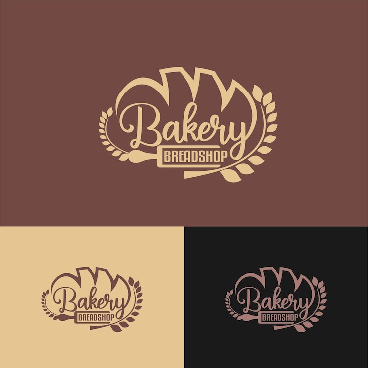Vector bakkerij brood gebak logo ontwerp vintage retro logo badges sticker en labels sjabloon witte achtergrond