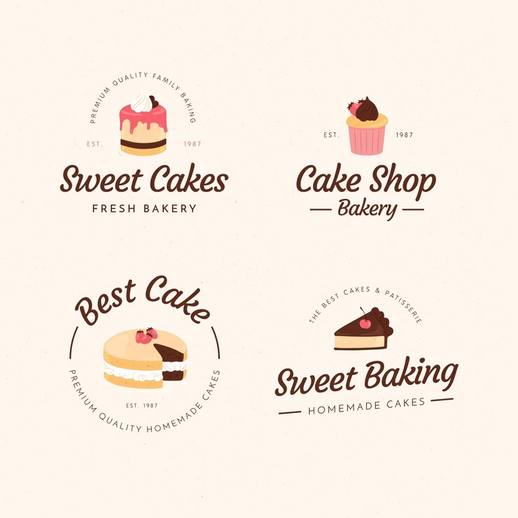 Vector bakkerij cake logo illustratie concept