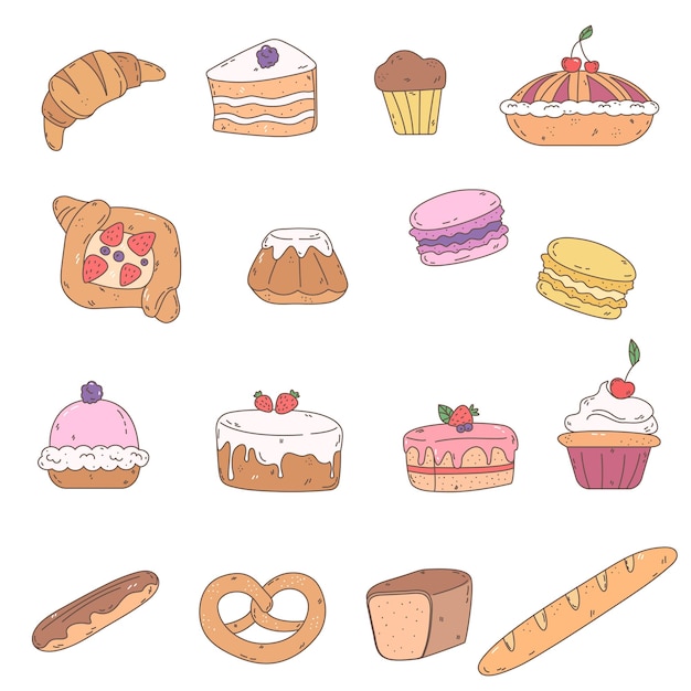 Bakkerij doodle set