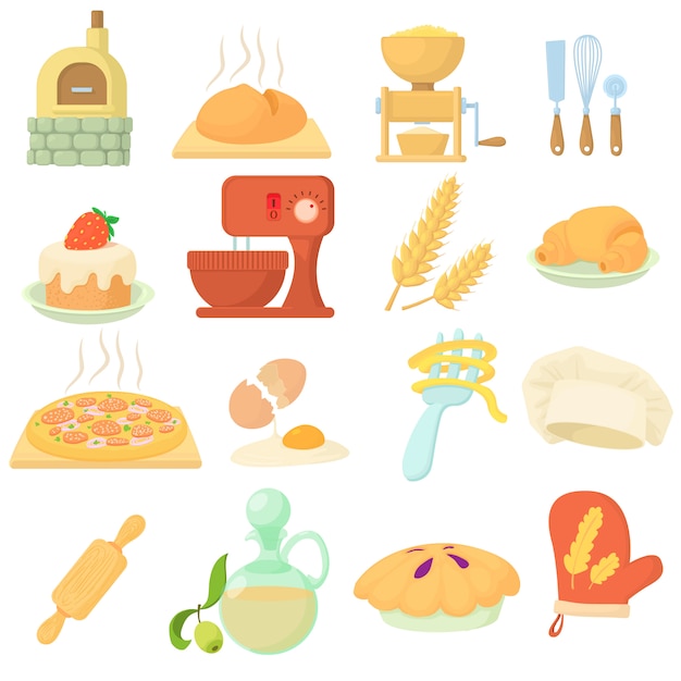 Bakkerij icons set