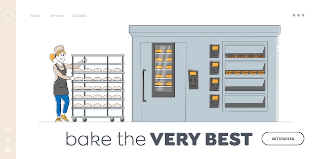 Bakkerij industrie plant werkproces landingspagina sjabloon