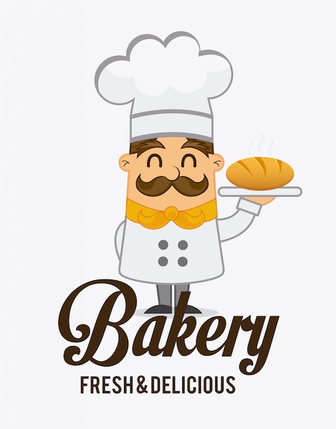 Bakkerij label ontwerp, vector illustratie eps10 afbeelding