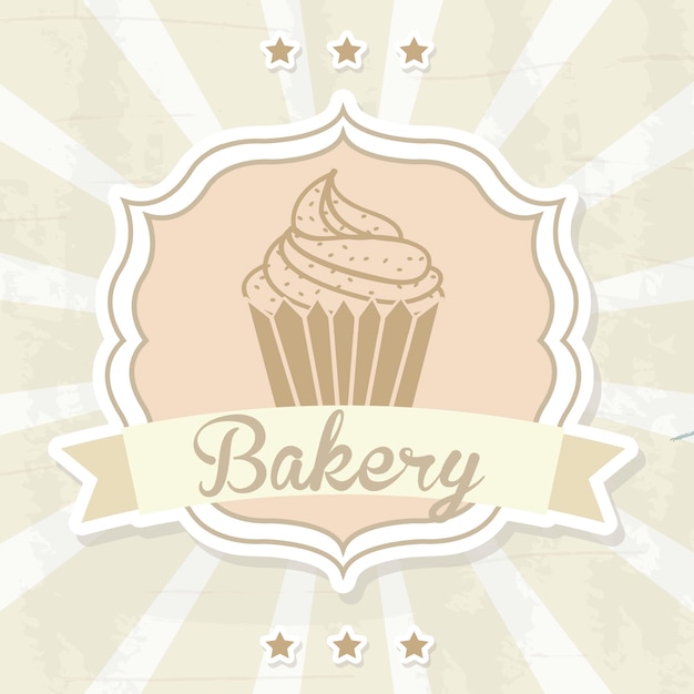 Bakkerij label over beige achtergrond vectorillustratie